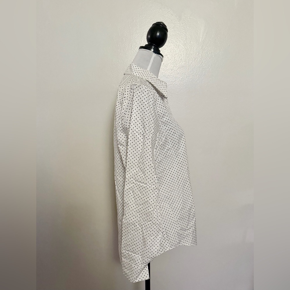 Lauren Ralph Lauren White Polka Dot Button Down Shirt - Picture 2 of 5